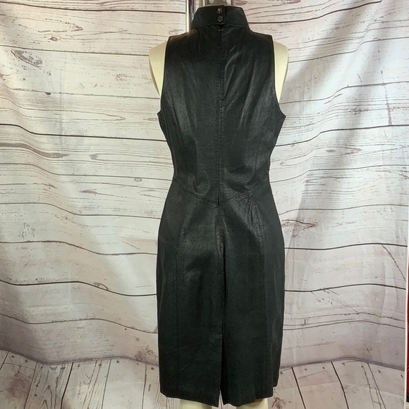Bermans real leather python like texture pencil sheath dress - Picture 3 of 9